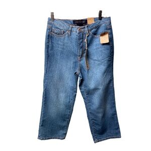 Jeanstar Jeans 6 Blue Tint Finish Straight Leg Mid Rise Stretch Cropped Modern